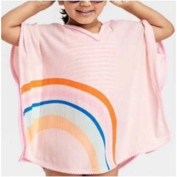 Cat & Jack Toddler Girl’s Rainbow Beach Cover Up Dress Pink Size 4T-5T - Picture 4 of 6